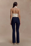 Clio Paneled Flare Jeans Indigo Blue