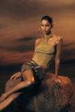 Nikki Lurex Top With Hardware Gold