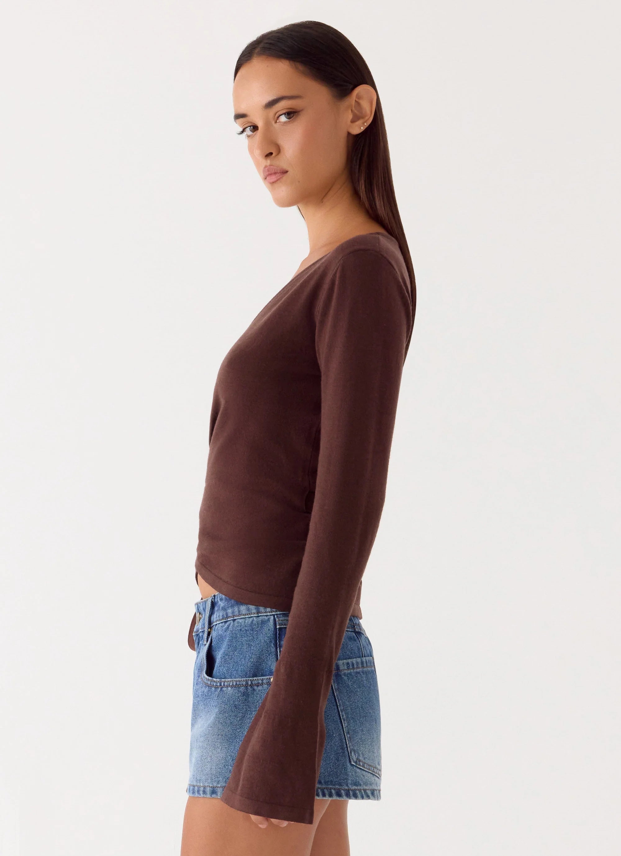 Halo Knit Top Chocolate