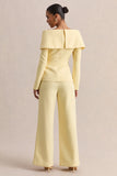 Empress Lemon Bardot Neck Tailored Top