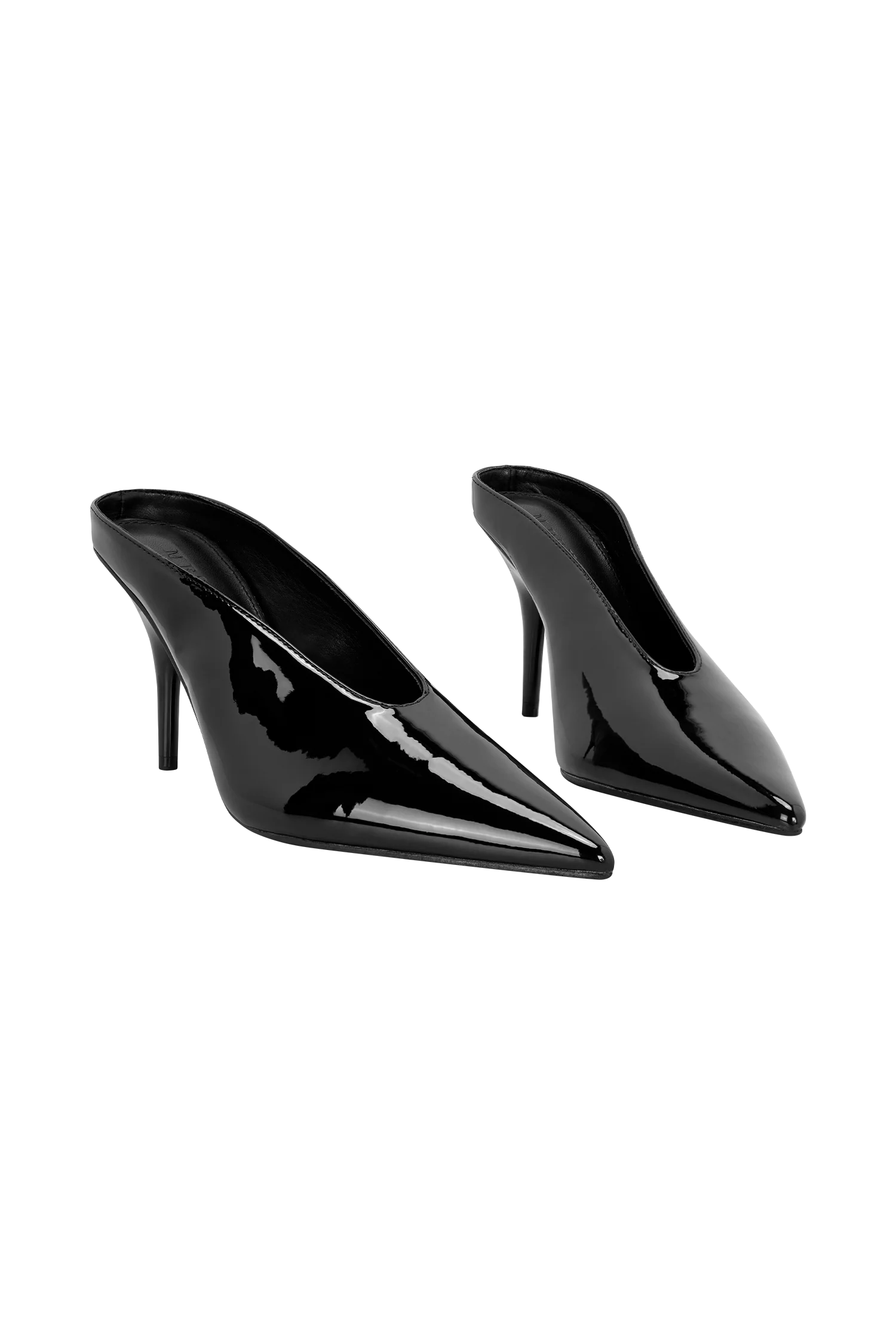 Emerson Patent Faux Leather Point Heel Black