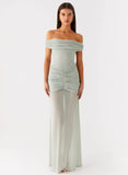 Eyllin Off Shoulder Maxi Dress Sage