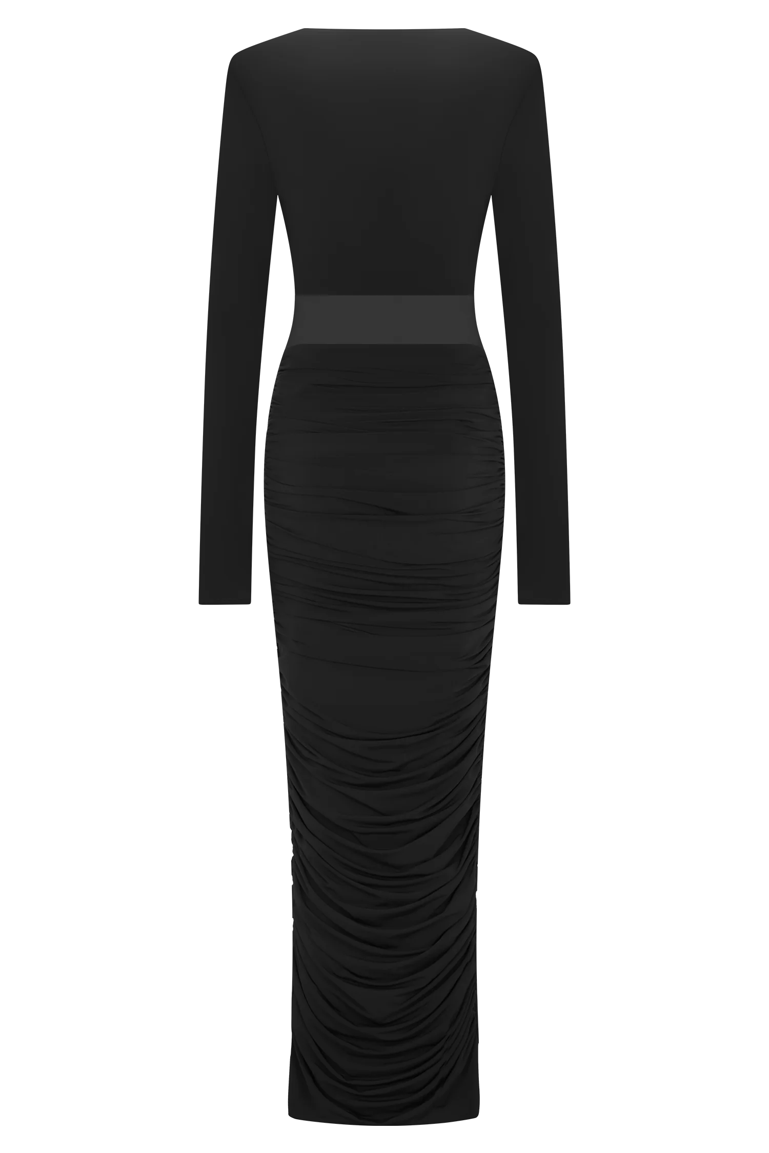 Louanne Slinky Long Sleeve Maxi Dress Black
