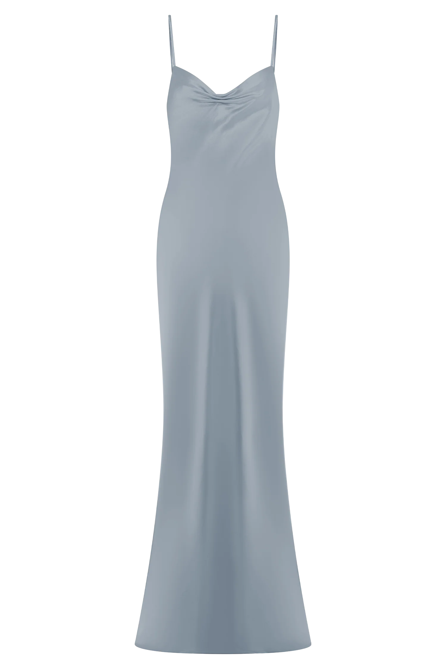 Lilly Sweetheart Satin Maxi Dress Frosted Blue