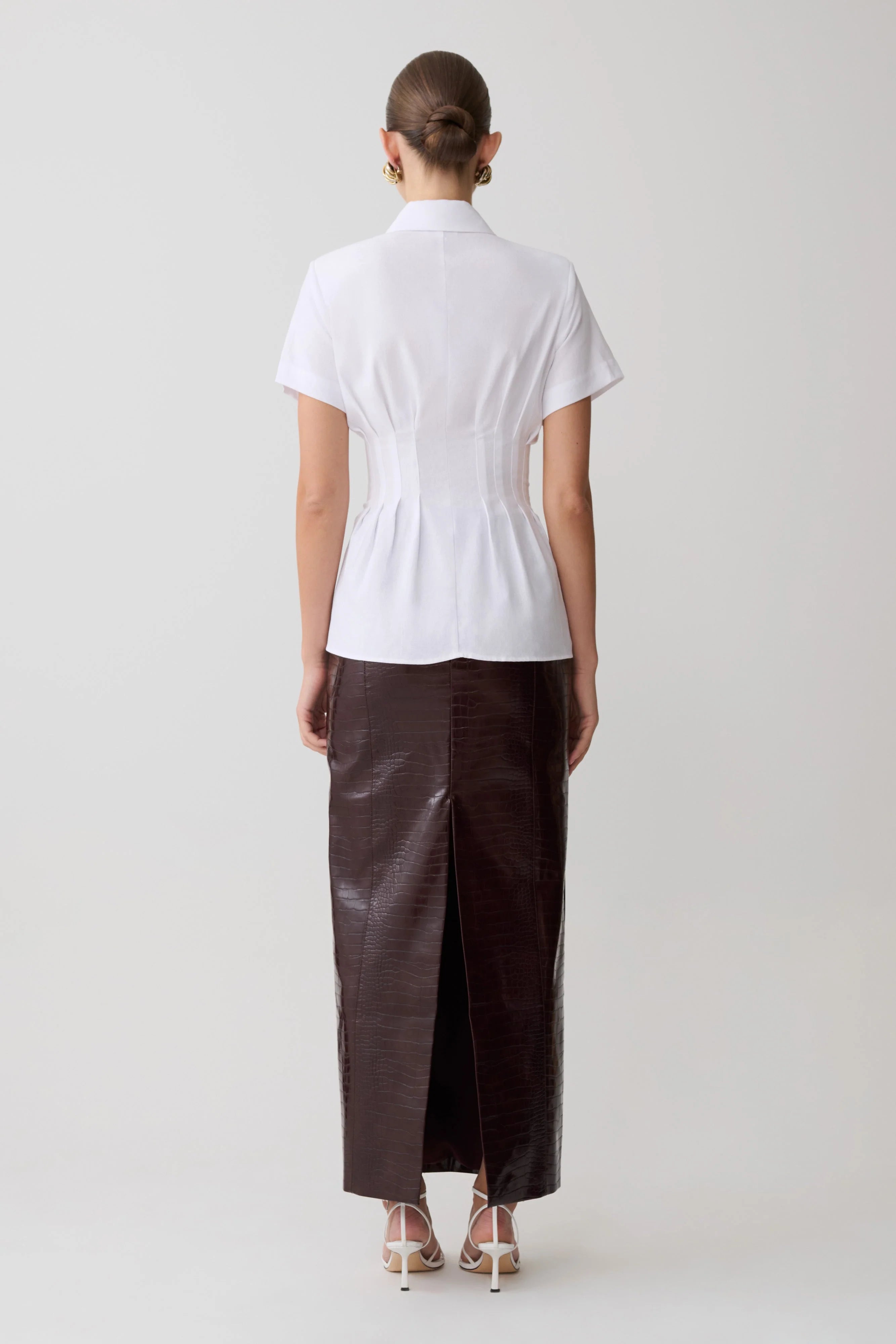 Selma Short Sleeve Linen Shirt White