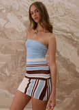Straight Lines Mini Dress Blue Stripe