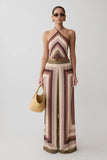 Rachel Chiffon Straight Leg Pants Multi Stripe