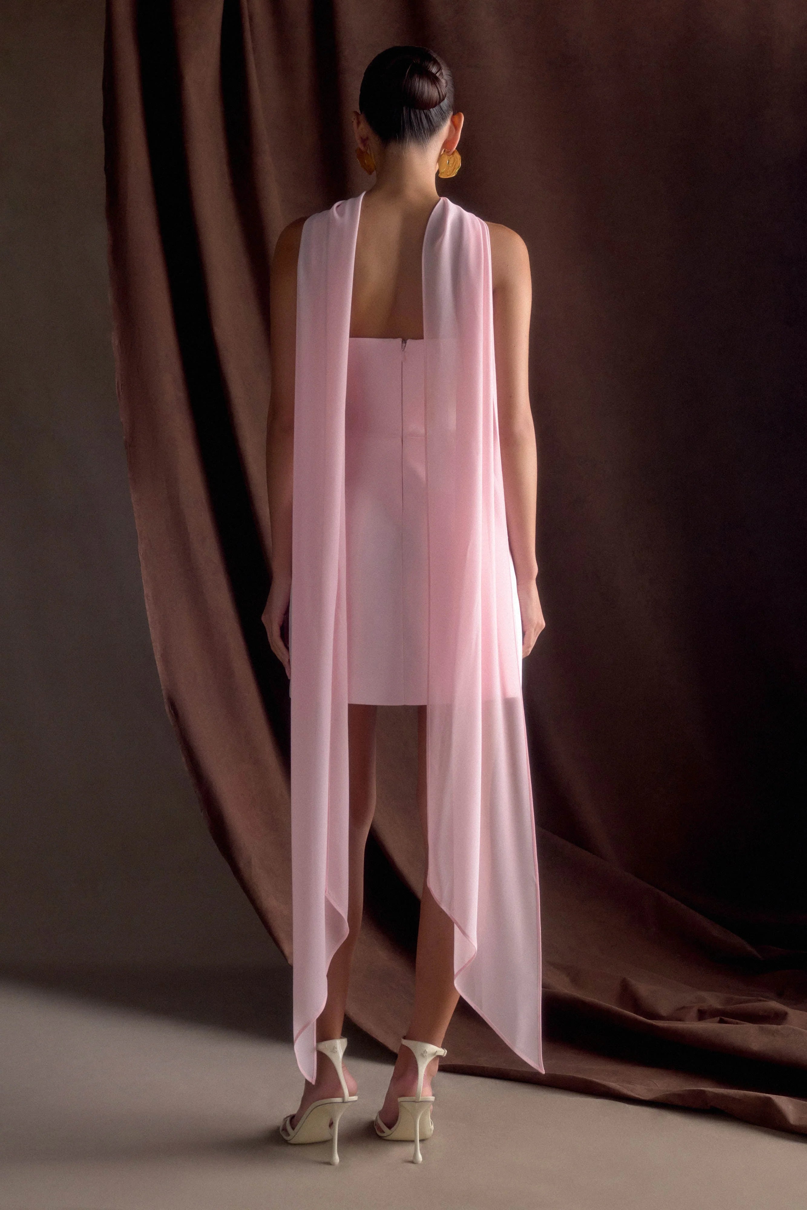 Orellia Strapless Suiting Mini Dress Soft Pink