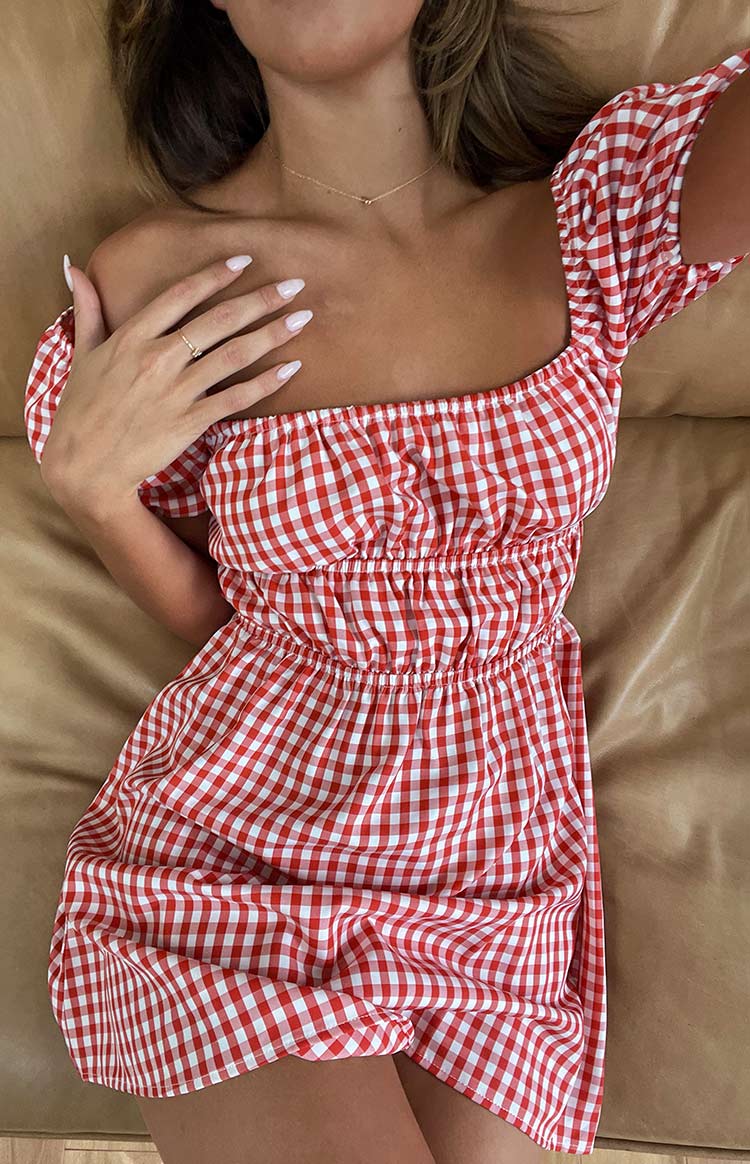 Im Yours Red Gingham Mini Dress
