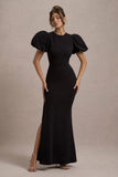 Love Letters Black Puff Sleeve Maxi Dress