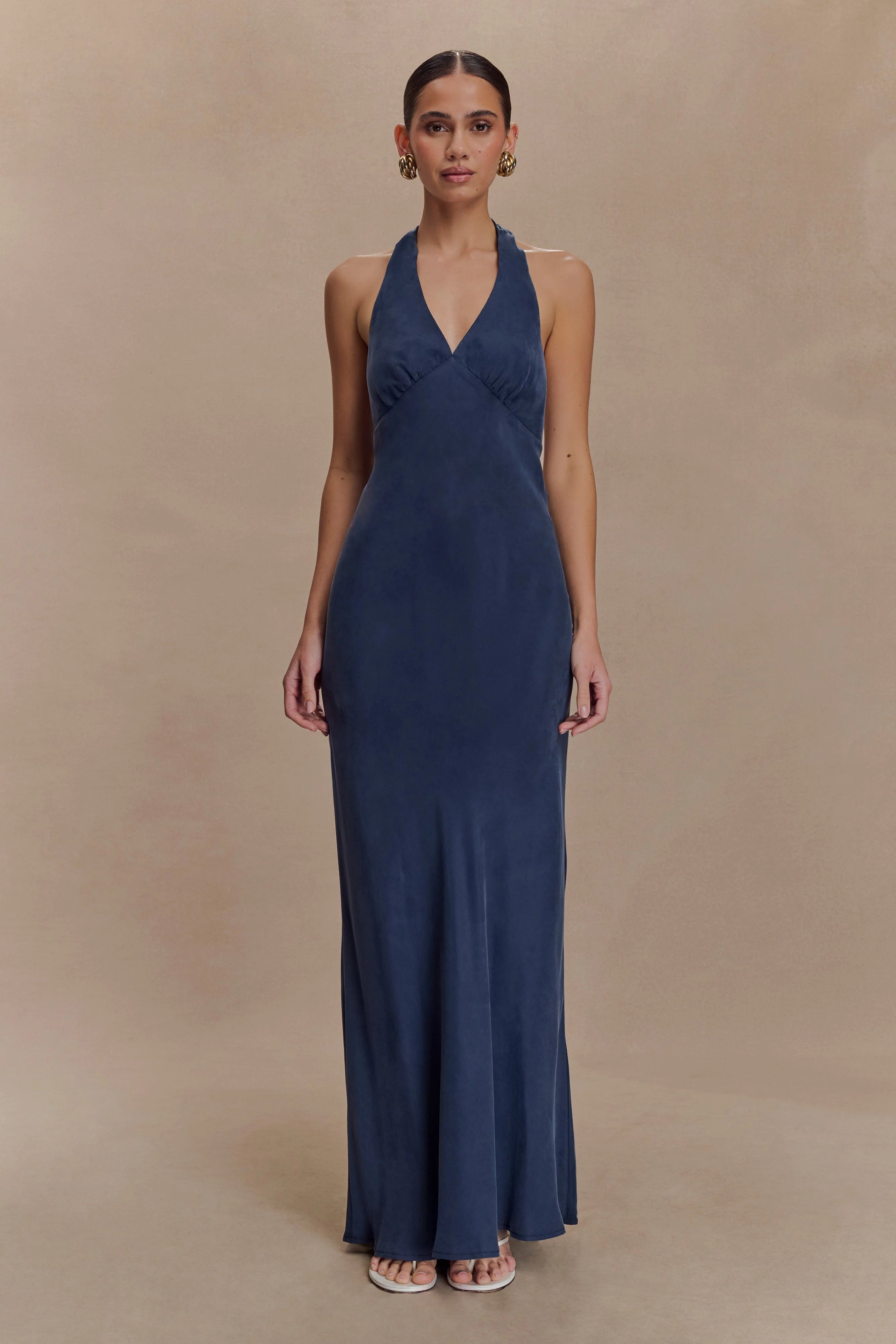 Louisiana Halter Maxi Dress Navy