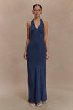 Louisiana Halter Maxi Dress Navy