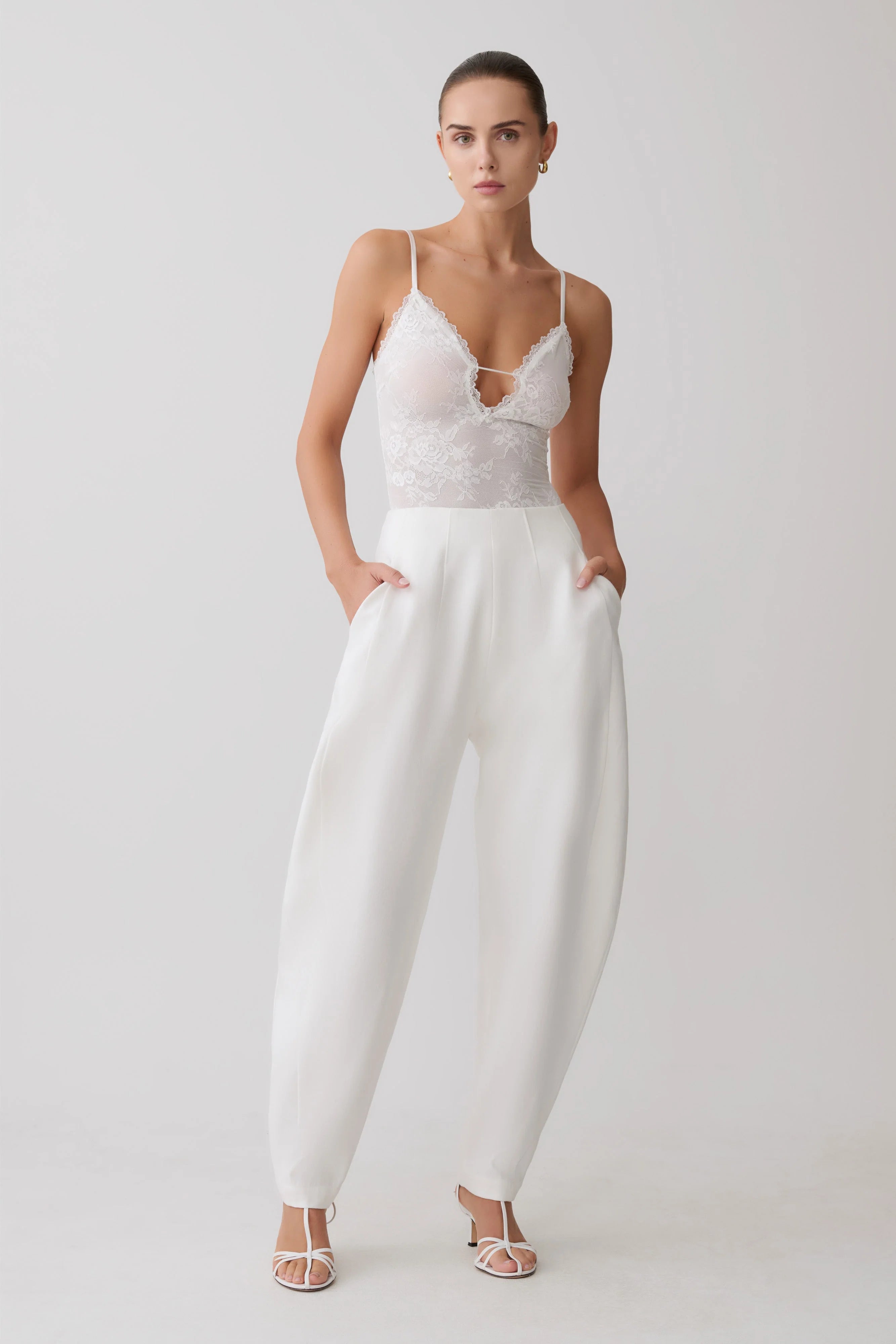 Oriana Linen Oversize Pants White