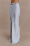 Clementine Chiffon Hand Beaded Maxi Skirt Pale Blue