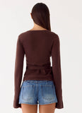 Halo Knit Top Chocolate