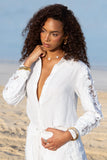Coconut Ecru Button Up Shirt With Lace Detail