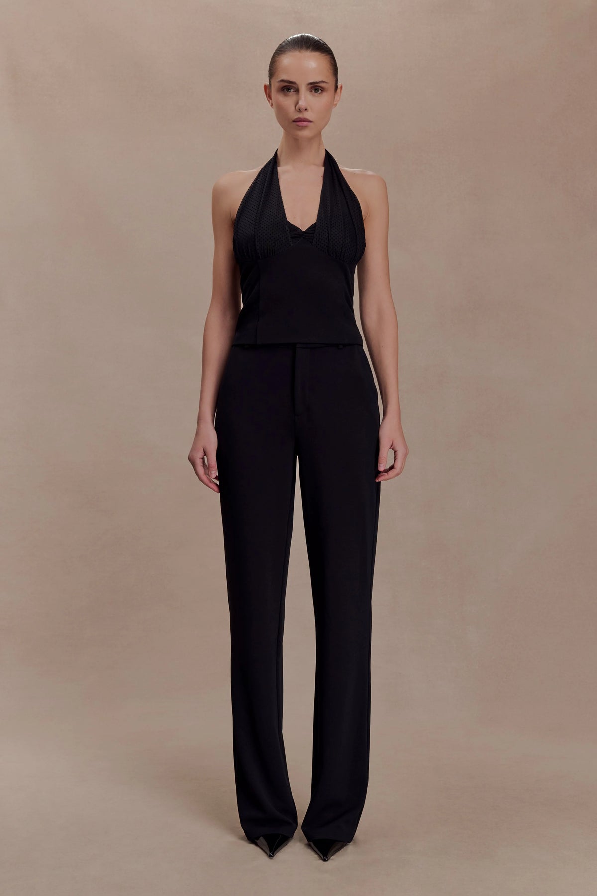 Cressida Crepe Halter Top Black