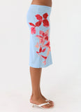 Tamia Midi Skirt Blue Petal