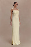 Luella Crepe Corset Maxi Dress Lemon