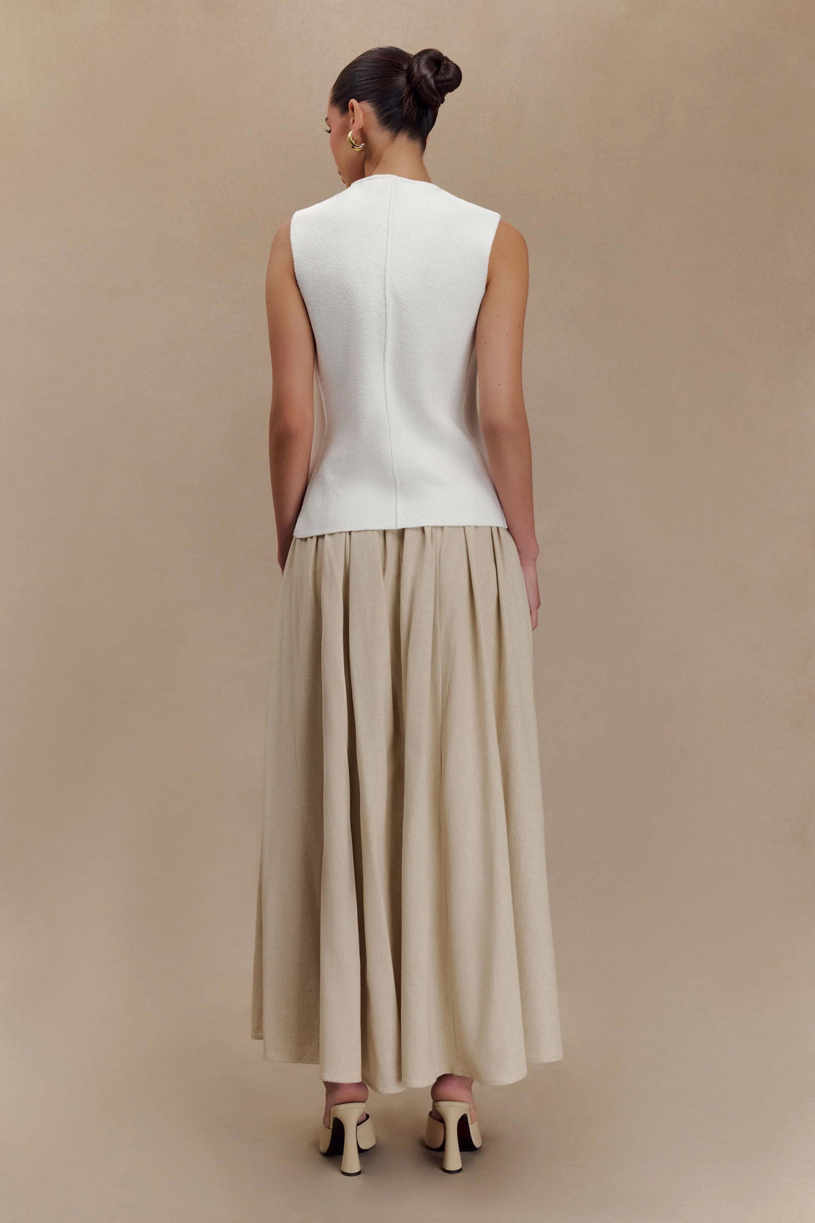 Clarence Linen A Line Maxi Skirt Natural