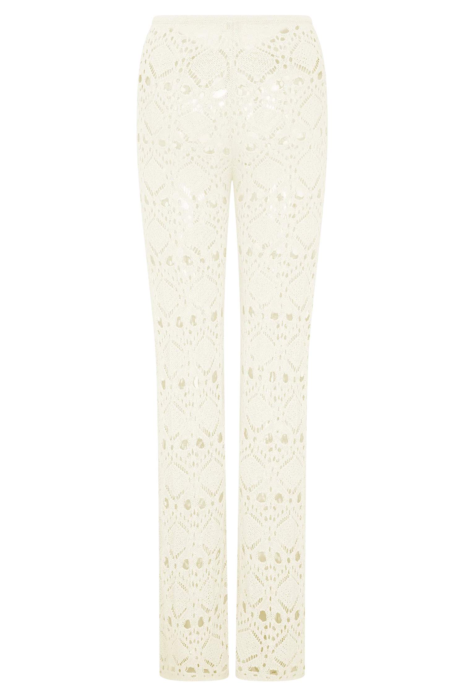 Trena Crochet Knit Pants Ivory