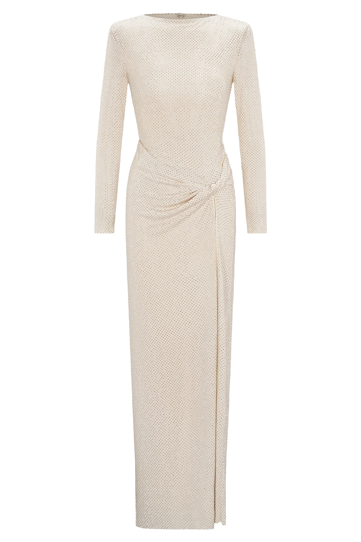 Deanna Long Sleeve Diamante Maxi Dress Gold