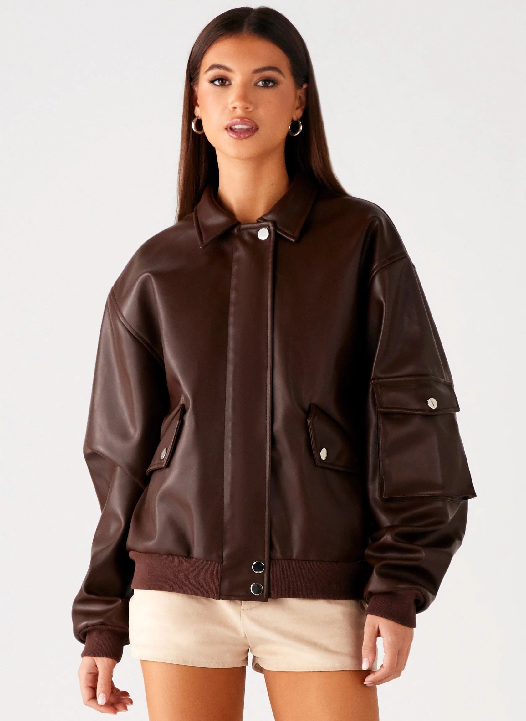 Indara Bomber Jacket Chocolate