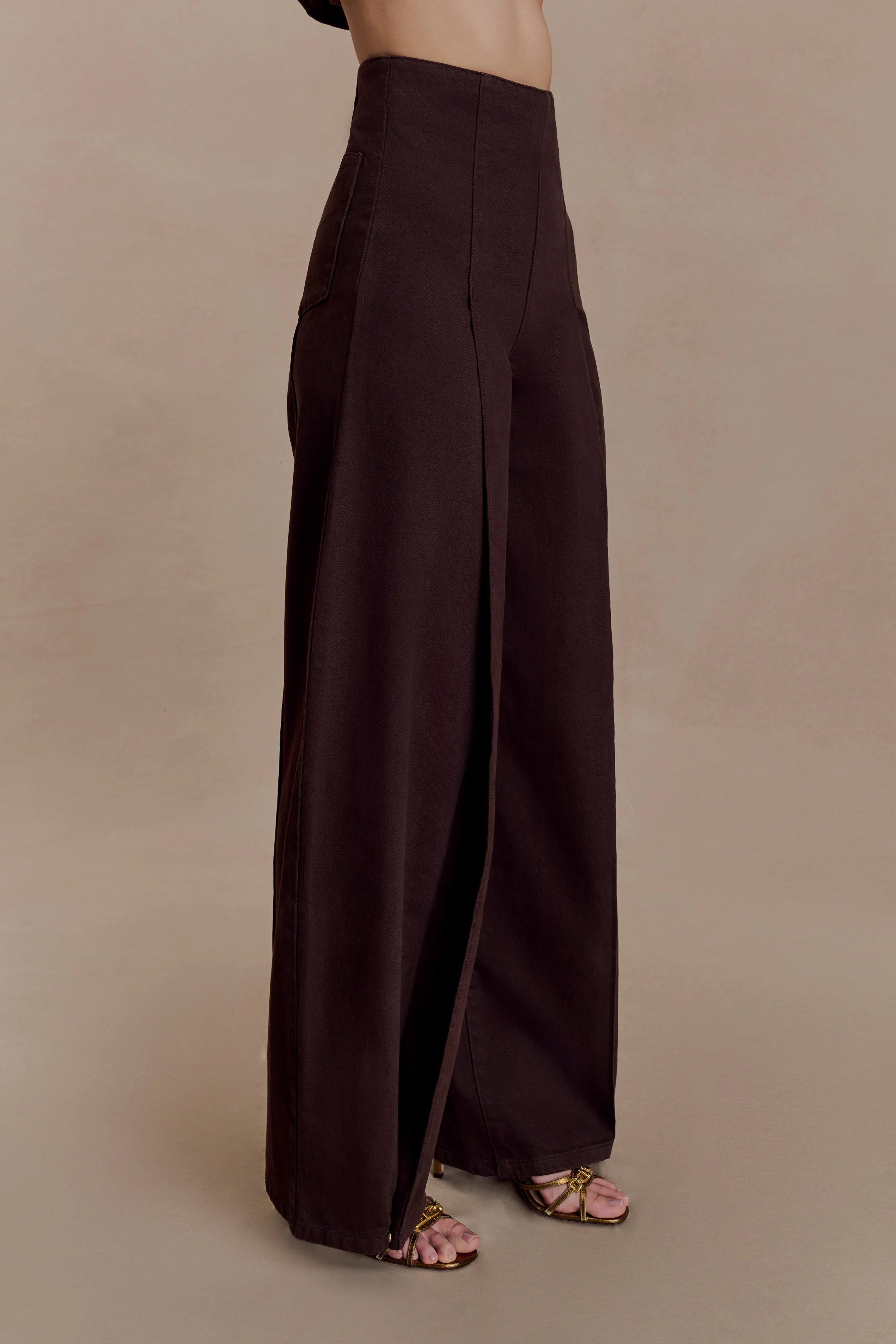Beatrix High Rise Denim Jeans Chocolate