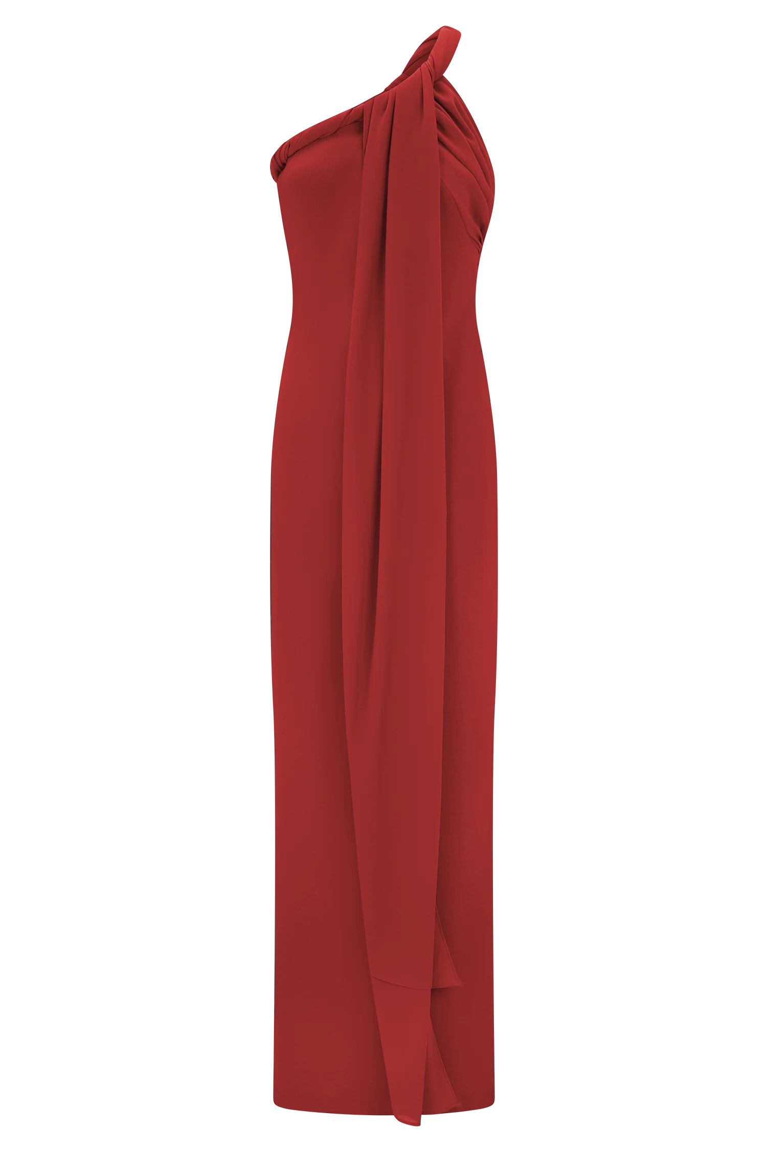 Philippa Knotted Crepe Maxi Dress Ruby