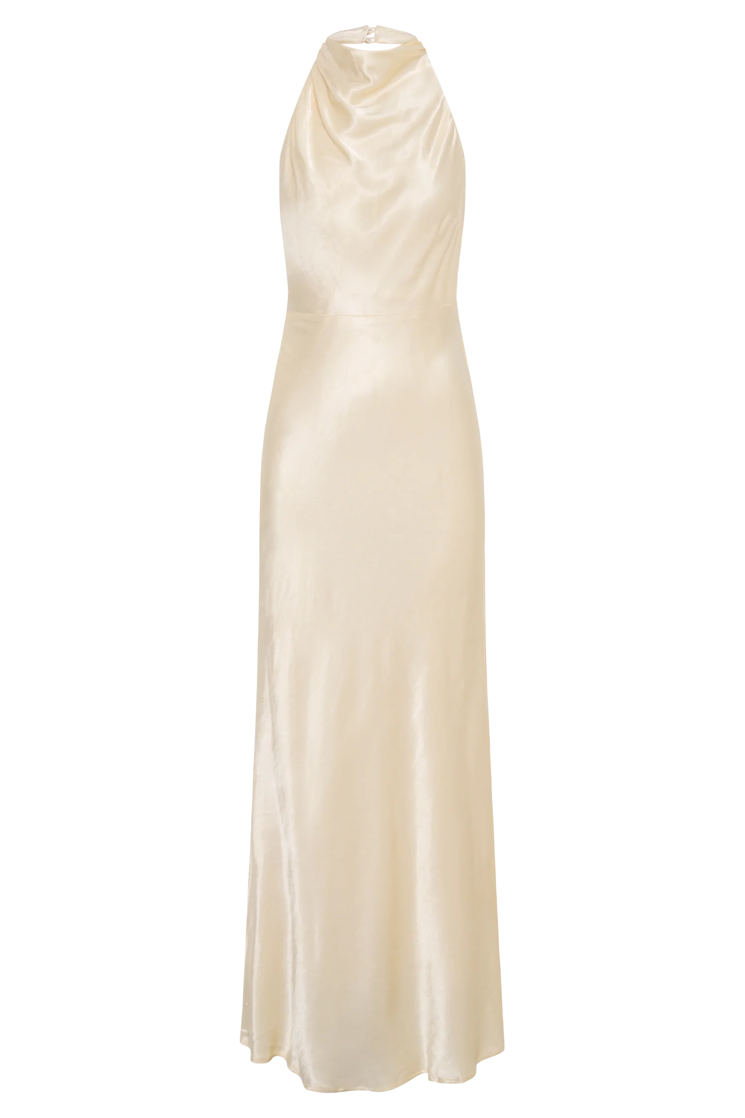 Esther Iridescent Satin Cowl Maxi Dress Lemon Sorbet