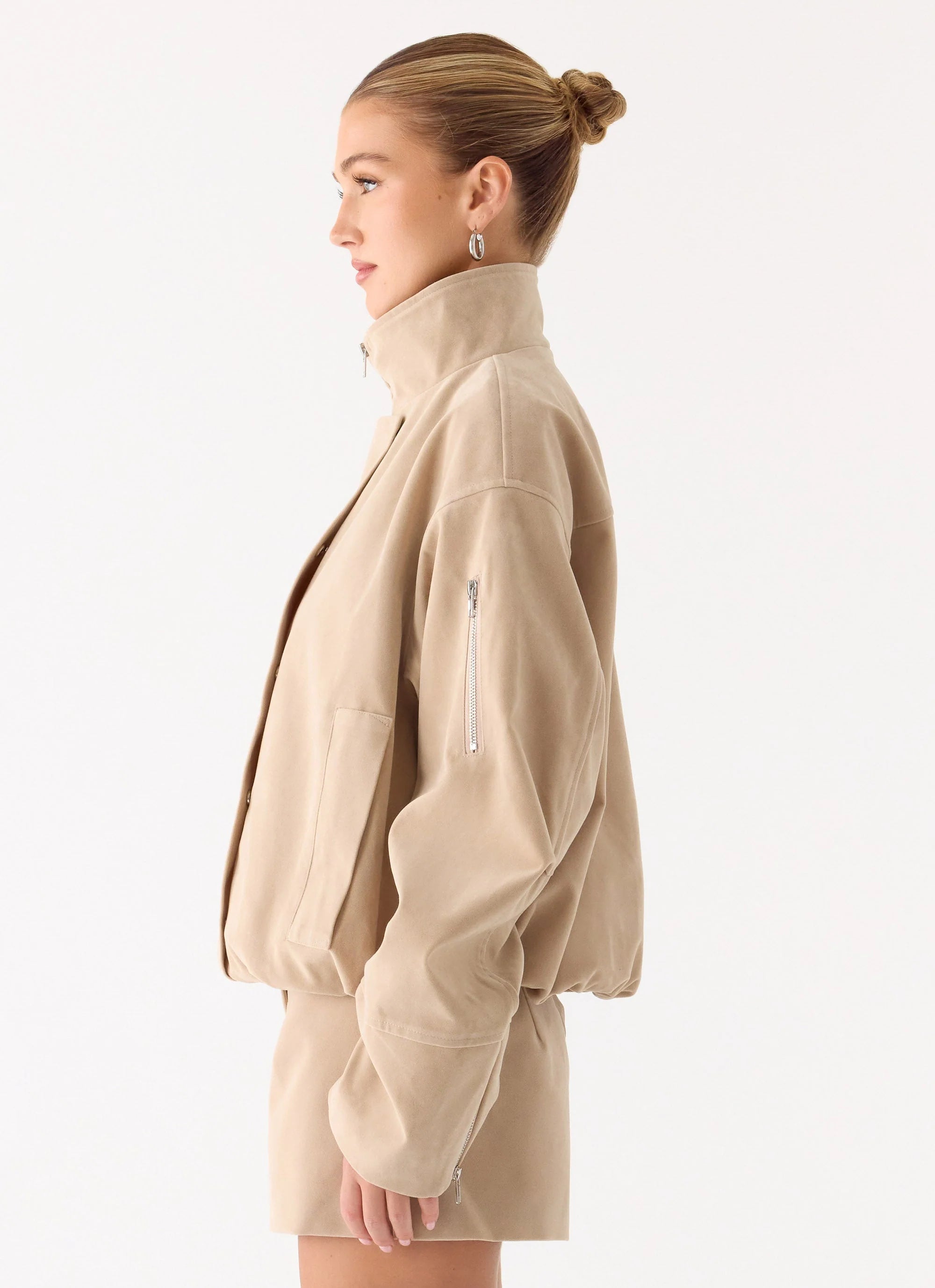 Marlow Faux Suede Jacket Cream