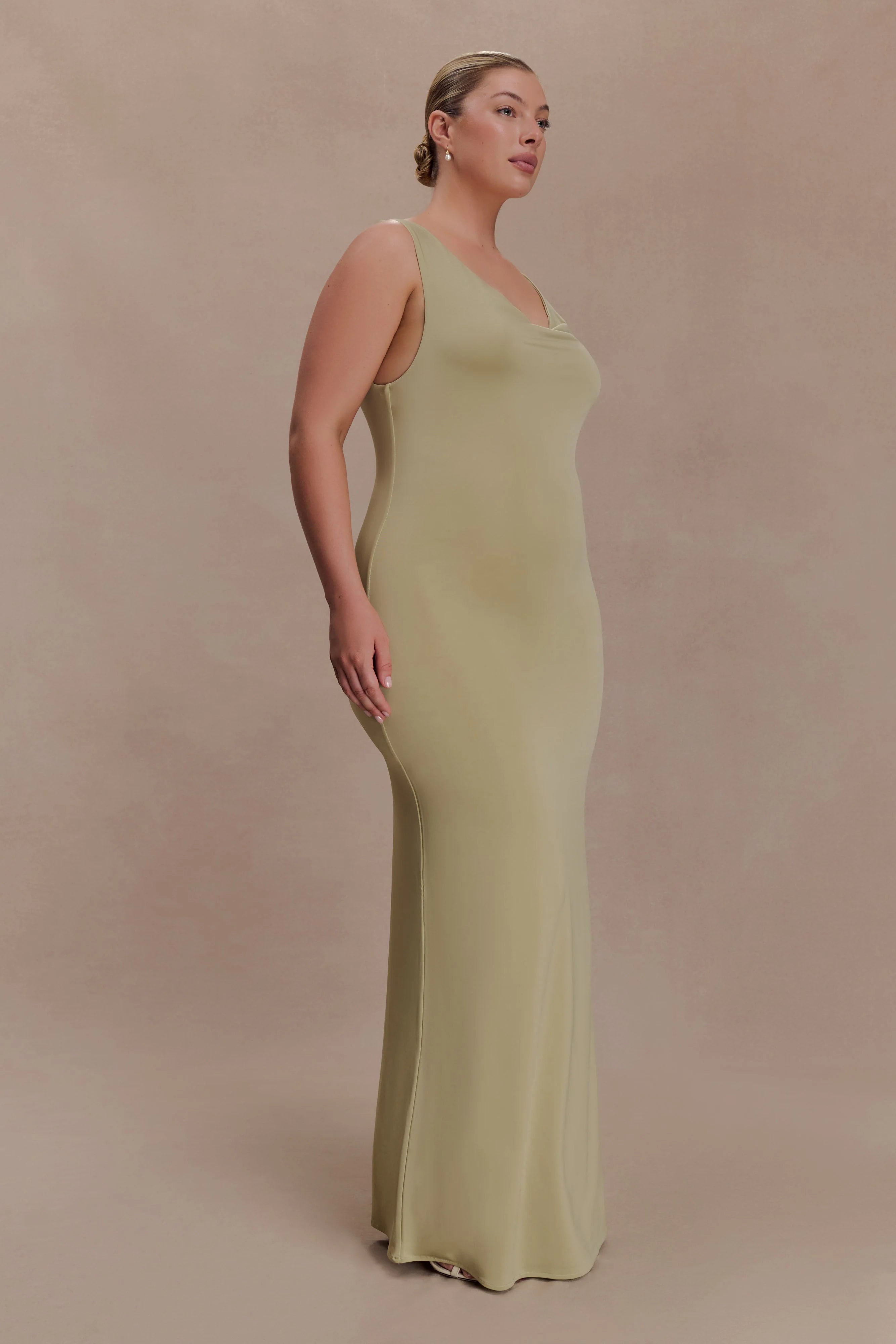 Marta Slinky Cowl Maxi Dress Sage