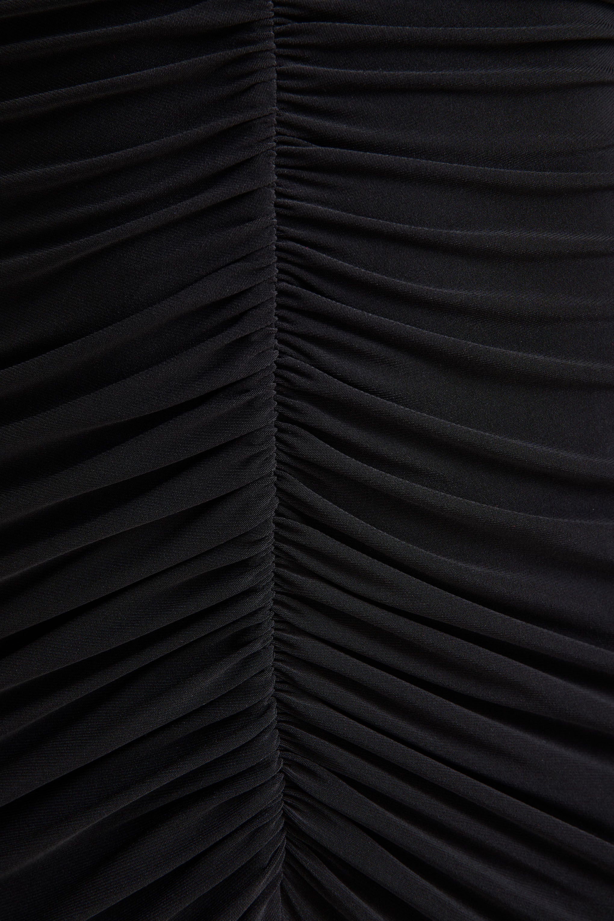 Tami Black Plunge Neck Long Sleeve Maxi Dress