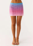 One More Time Sequin Knit Mini Skirt Disco Ombre