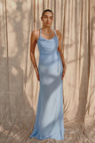 Elaine Chiffon Beaded Maxi Dress Sky Blue