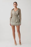 Frankie Satin Mini Skirt Smoke