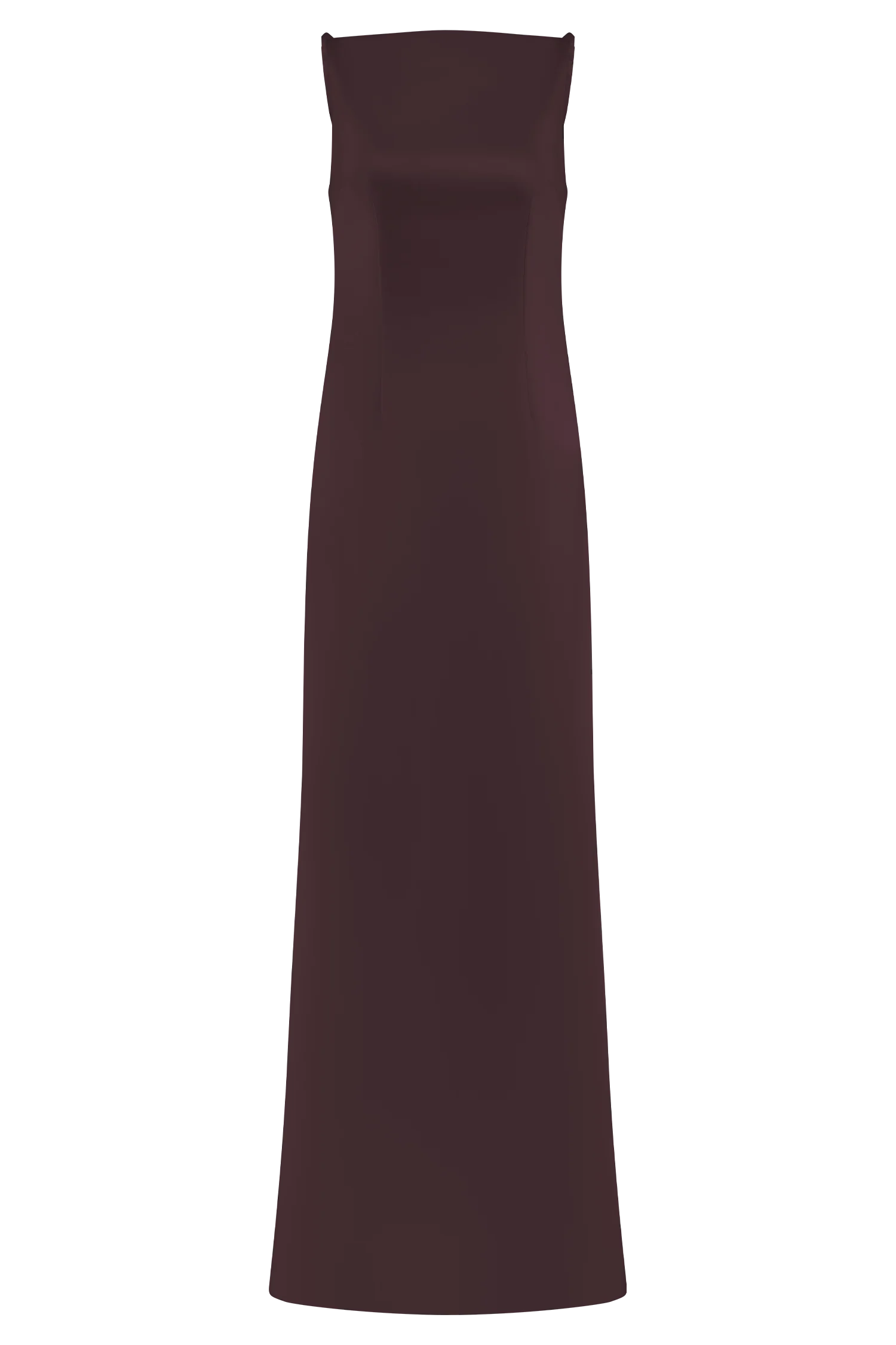 Violet Sleeveless Satin Maxi Dress Dark Chocolate
