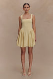 Sharon Scuba Jersey Mini Dress Pastel Lemon