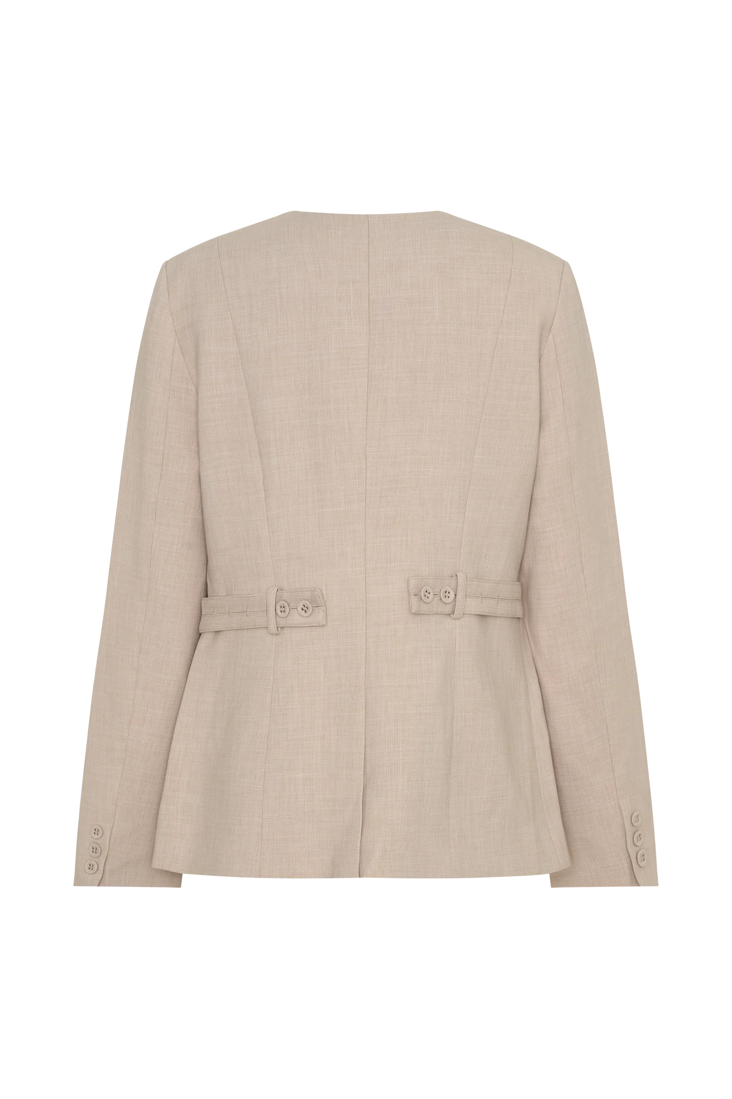 Solenne Collarless Suiting Blazer Natural Marle