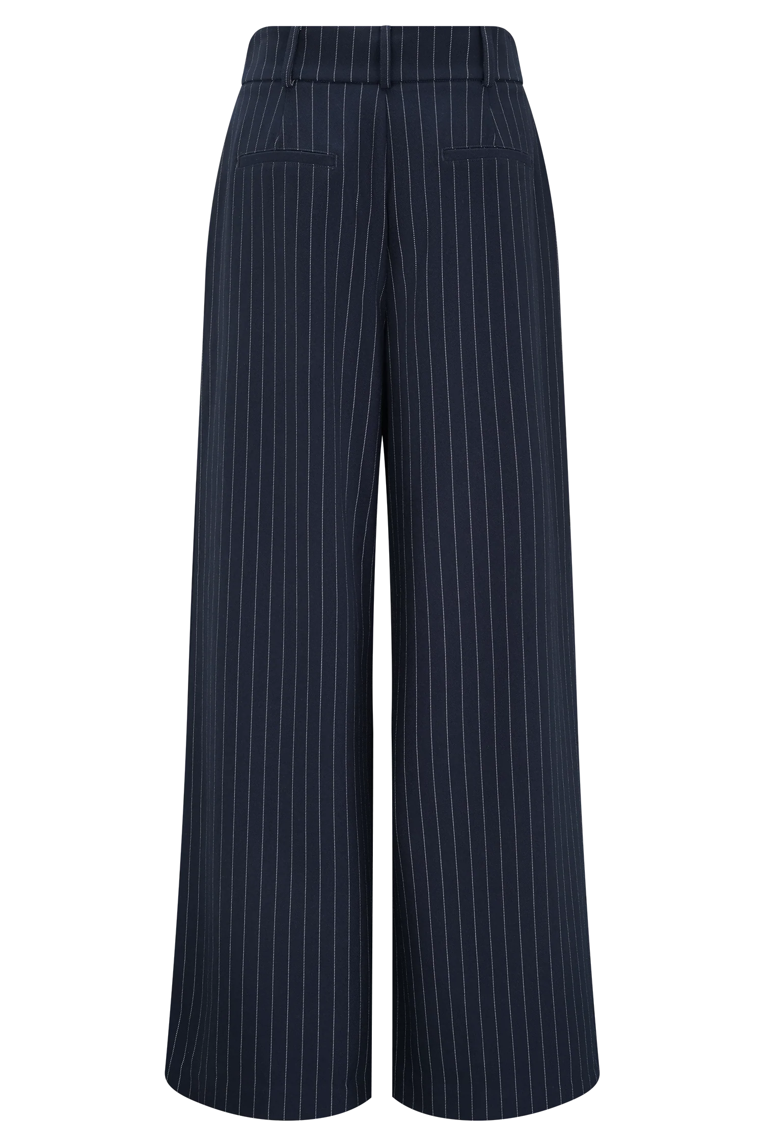 Jacqueline Pleated Wide Leg Pants Navy Pinstripe