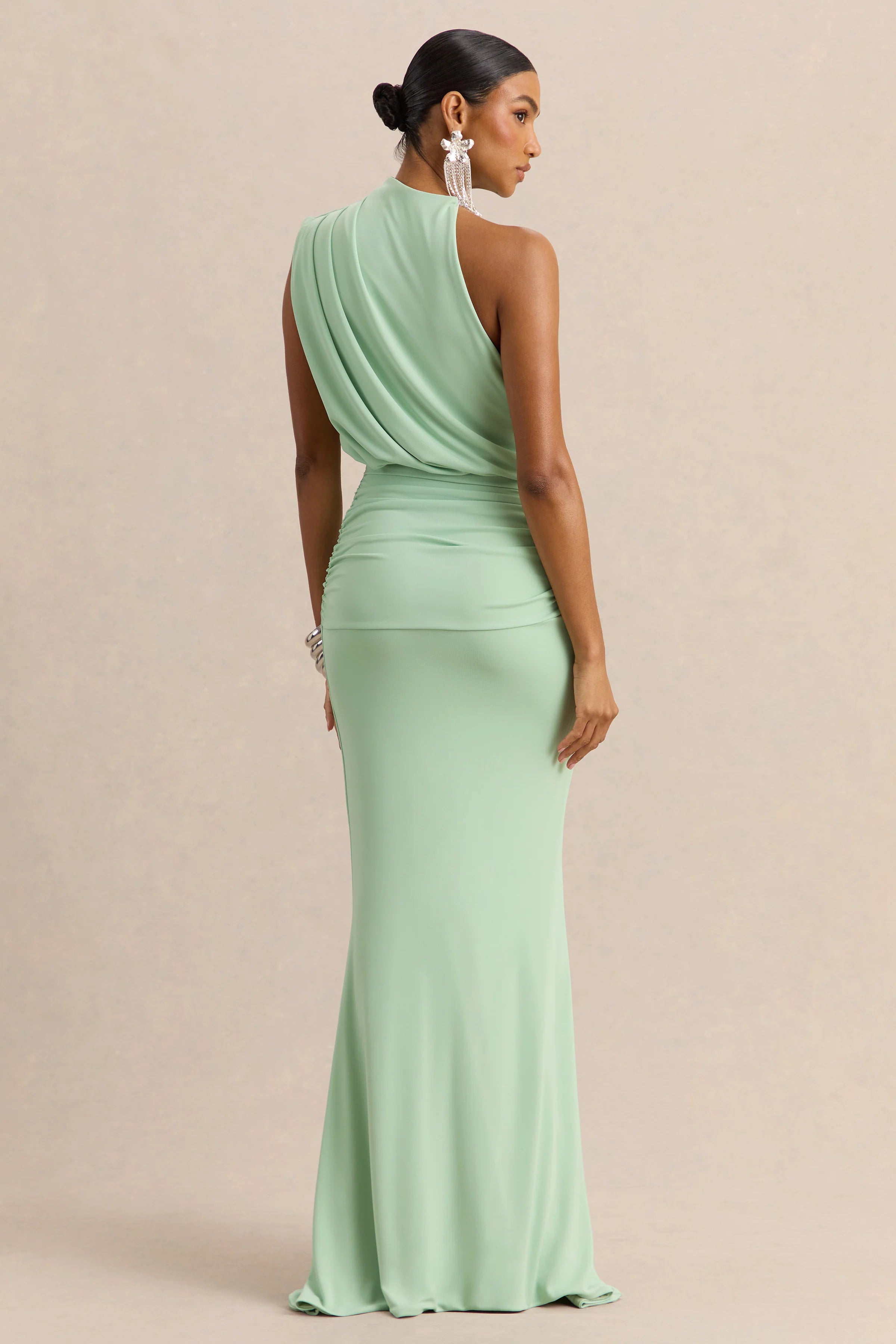 Umaira Mint High Neck Maxi Dress