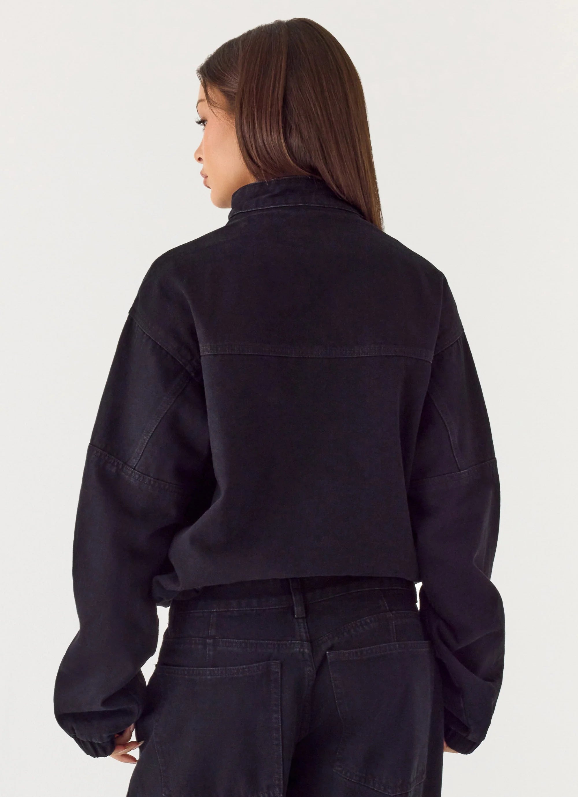 Waylon Denim Bomber Jacket Black