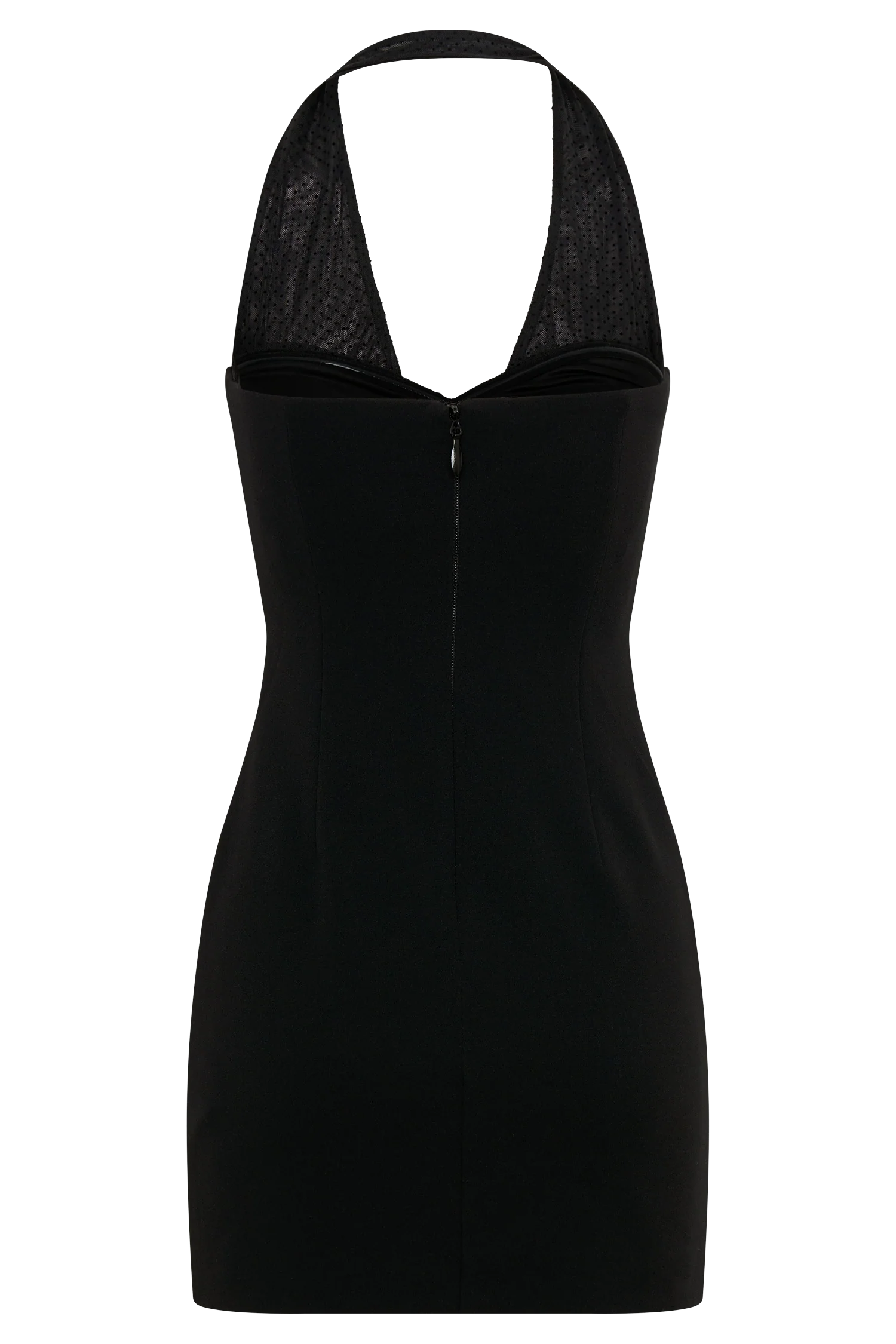 Cressida Crepe Halter Mini Dress Black