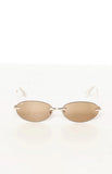 Otra Eyewear Jasmine Brown/Gold Metal Frame Oval Sunglasses