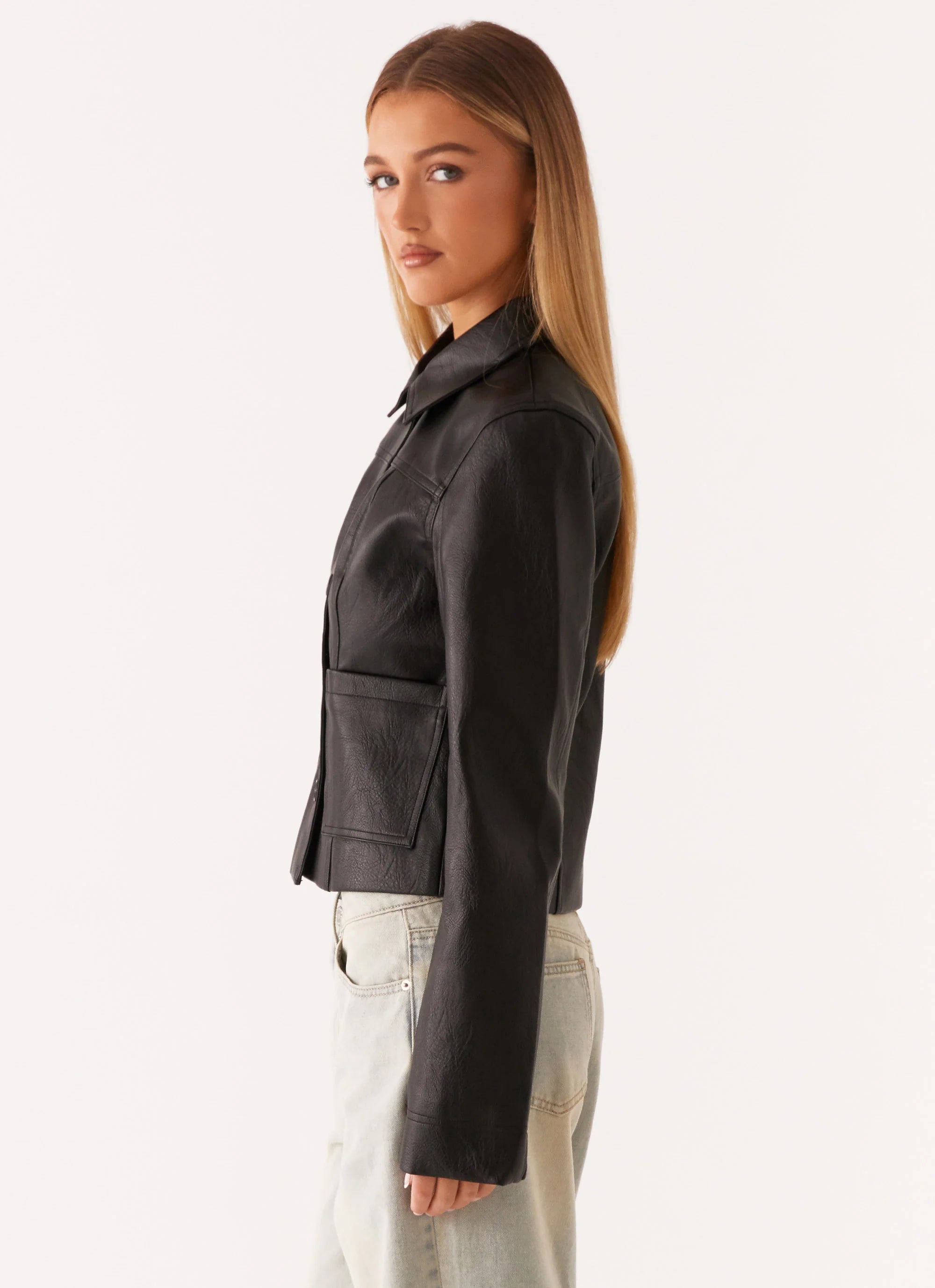 Verona Faux Leather Jacket Black