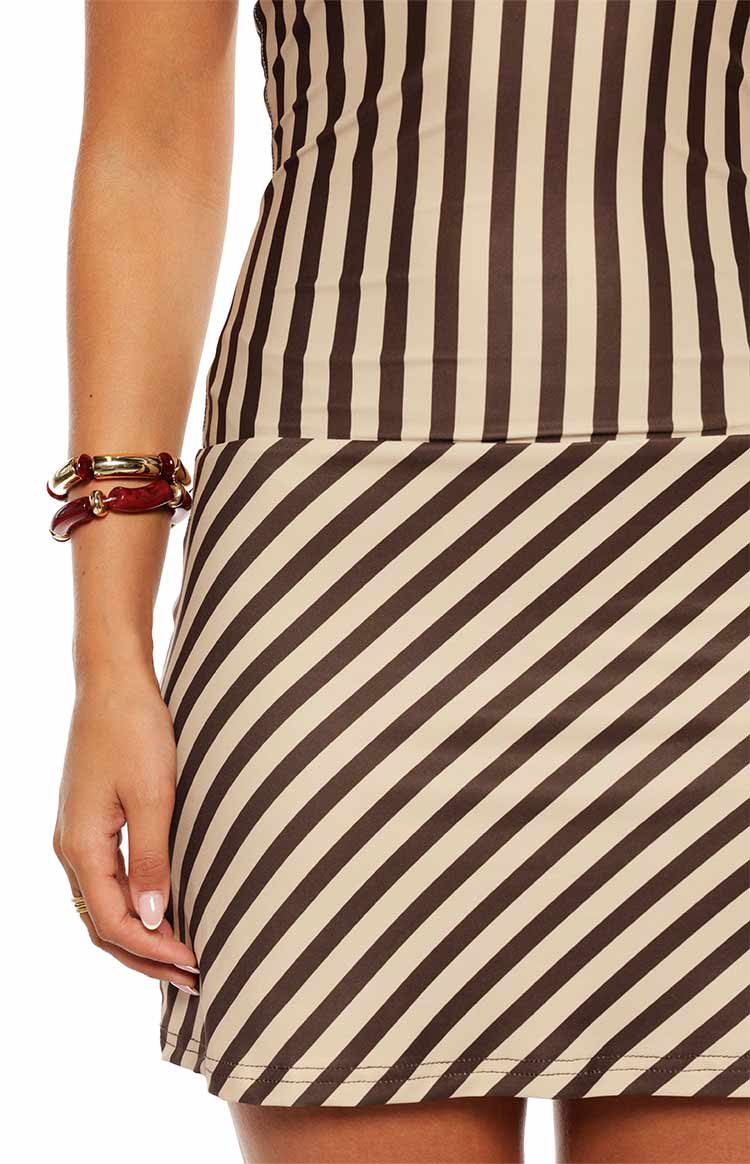Jane Brown Stripe Halter Mini Dress