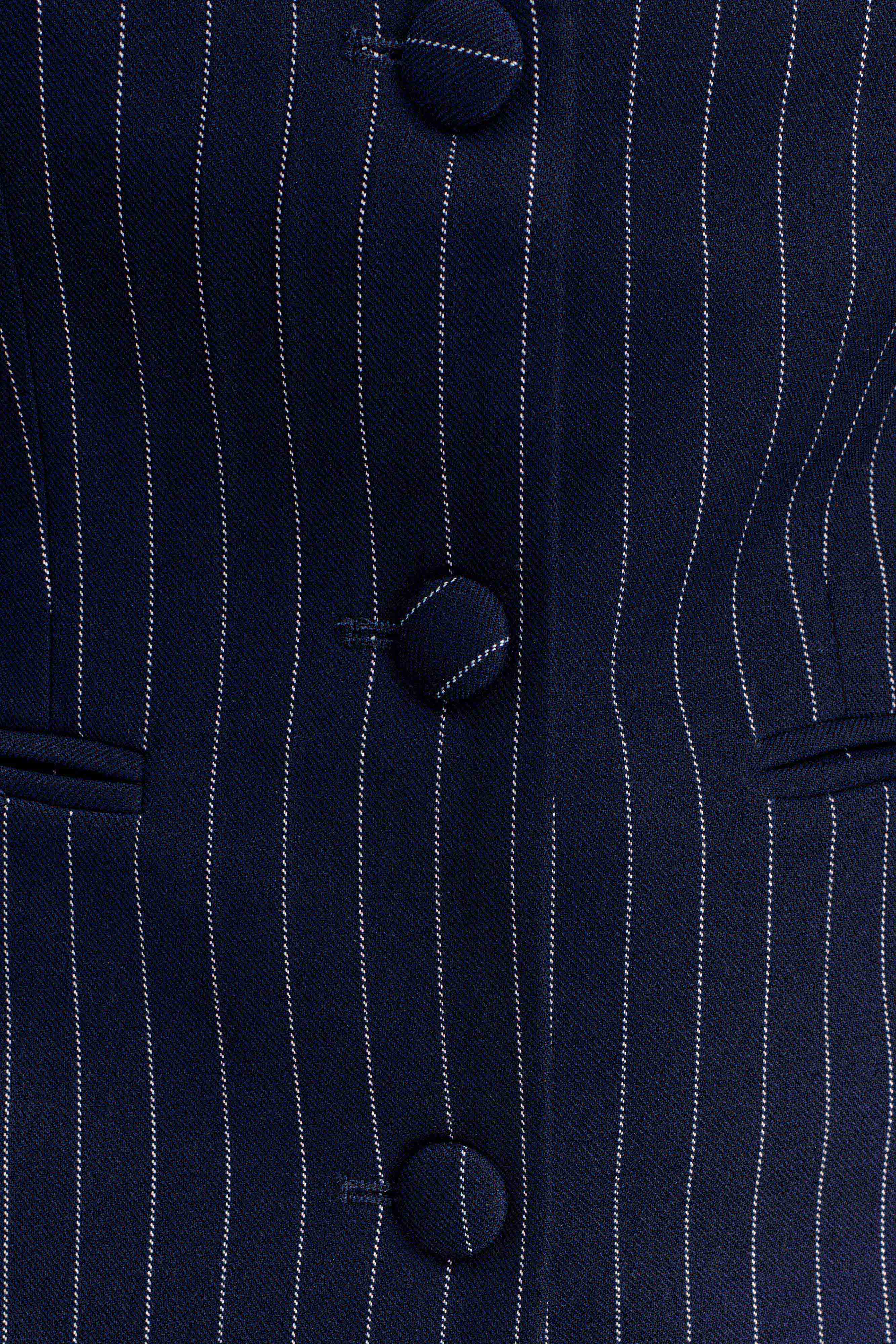 Bellamy Cinched Blazer Navy Pinstripe