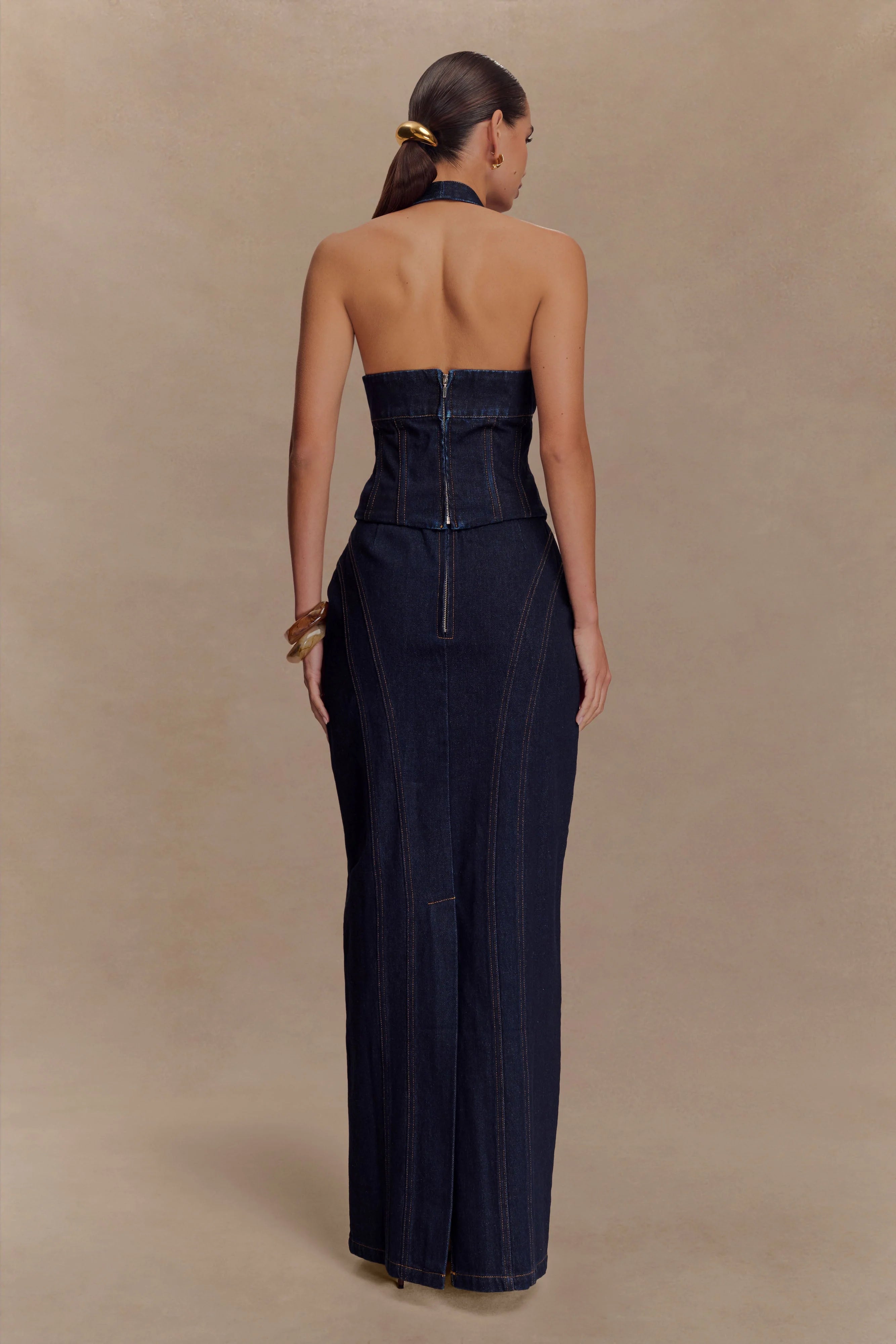 Alma Denim Maxi Skirt Indigo Blue