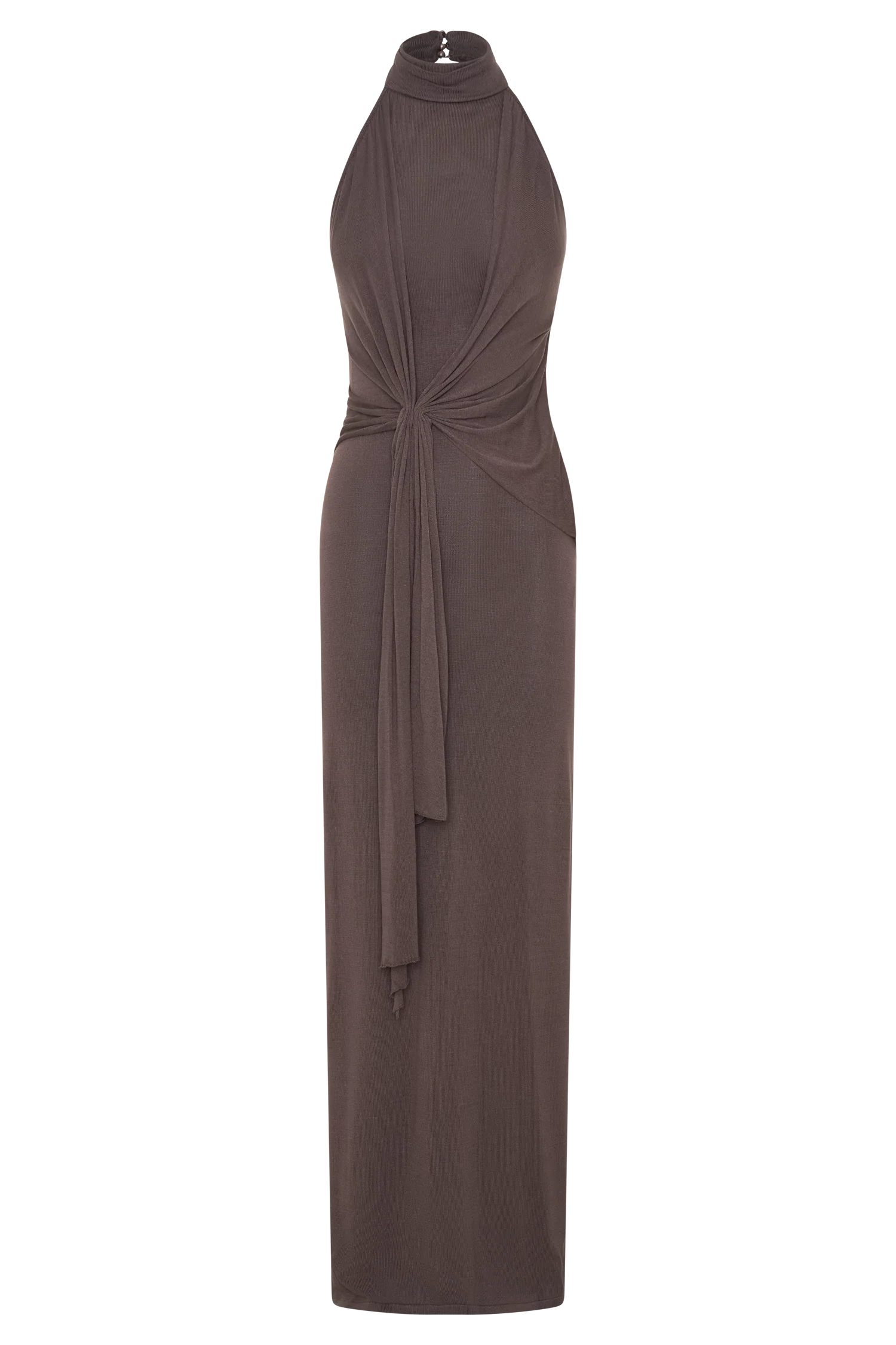 Cindylou Halter Knit Maxi Dress Peppercorn