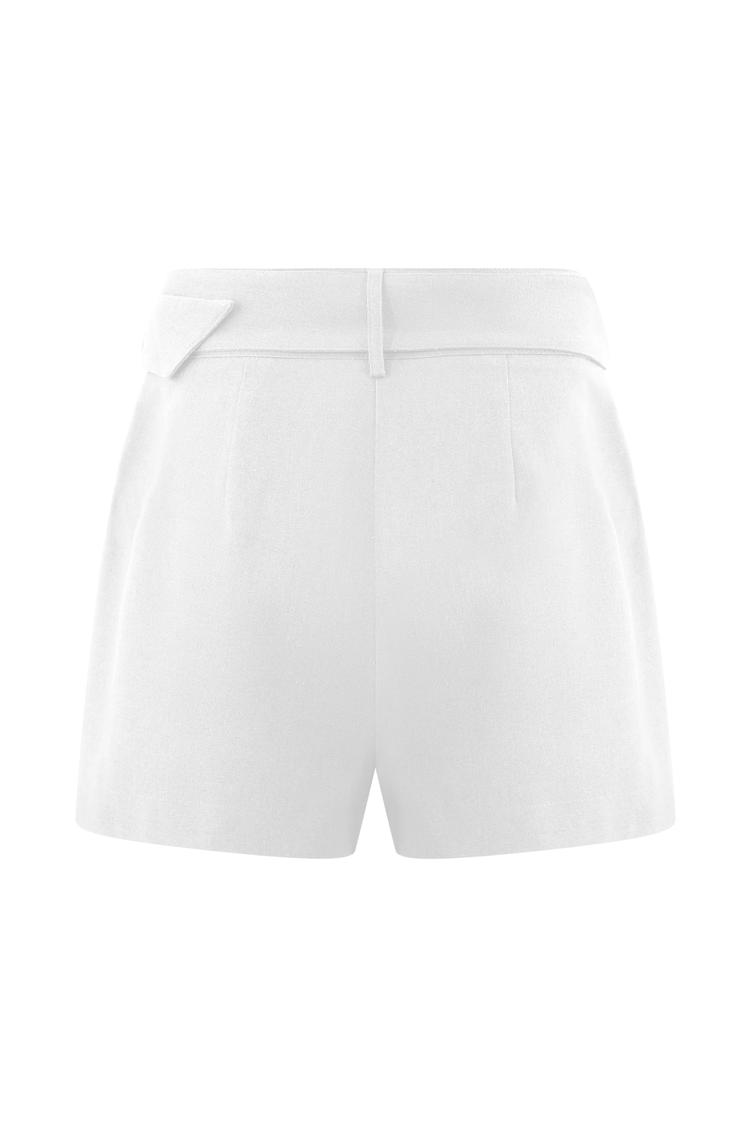 Scout Linen Belted Shorts White